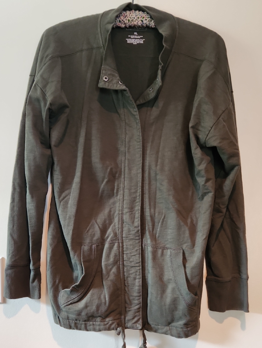 Sonoma Olive Button Up Lightweight Shirt Jacket